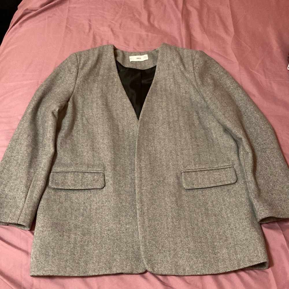 Mango Oversized Grey Blazer - image 1